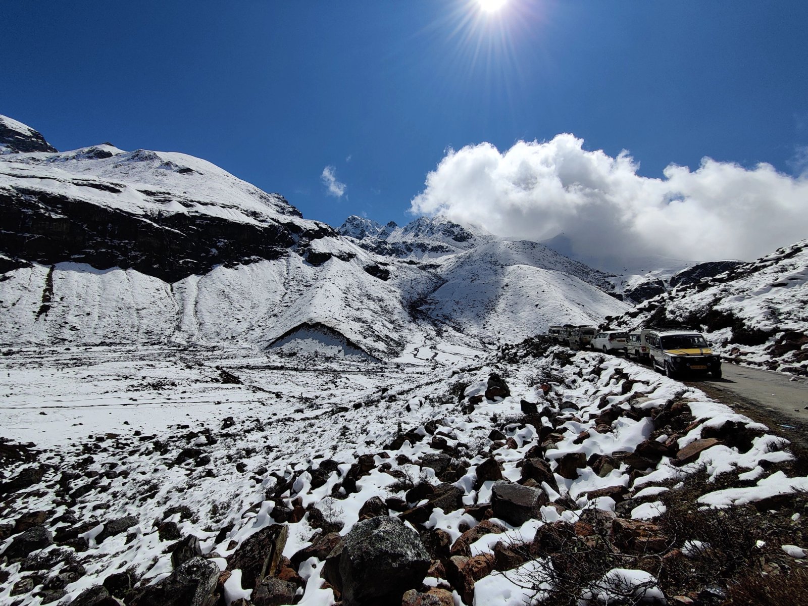 Snowy rocky landscape at Zero Point